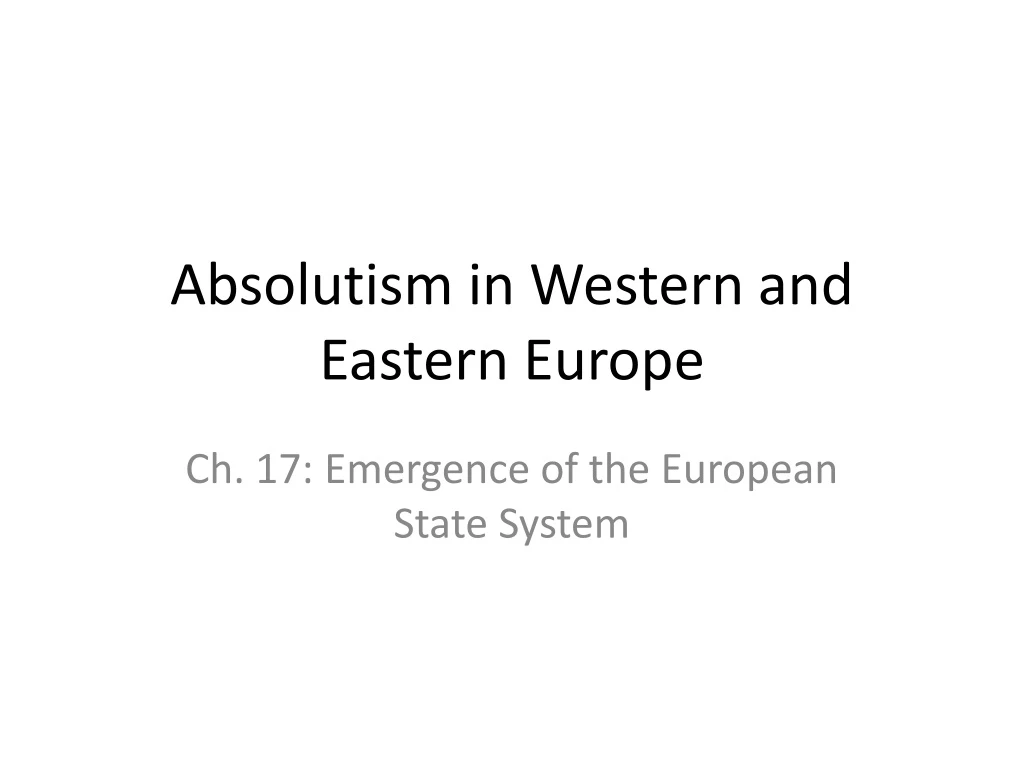 absolutism in western and eastern europe