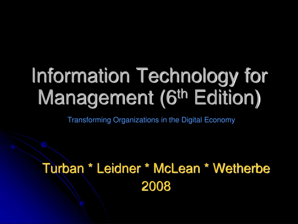 information technology for management 6 th edition
