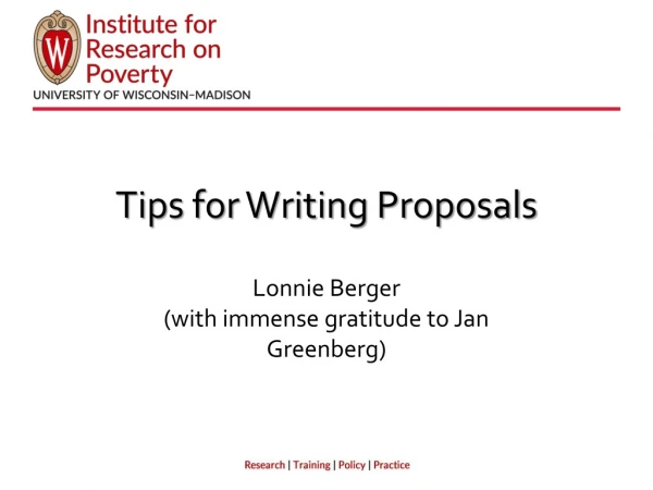 Tips for Writing Proposals