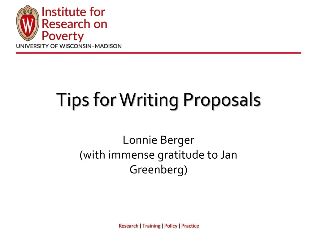 tips for writing proposals