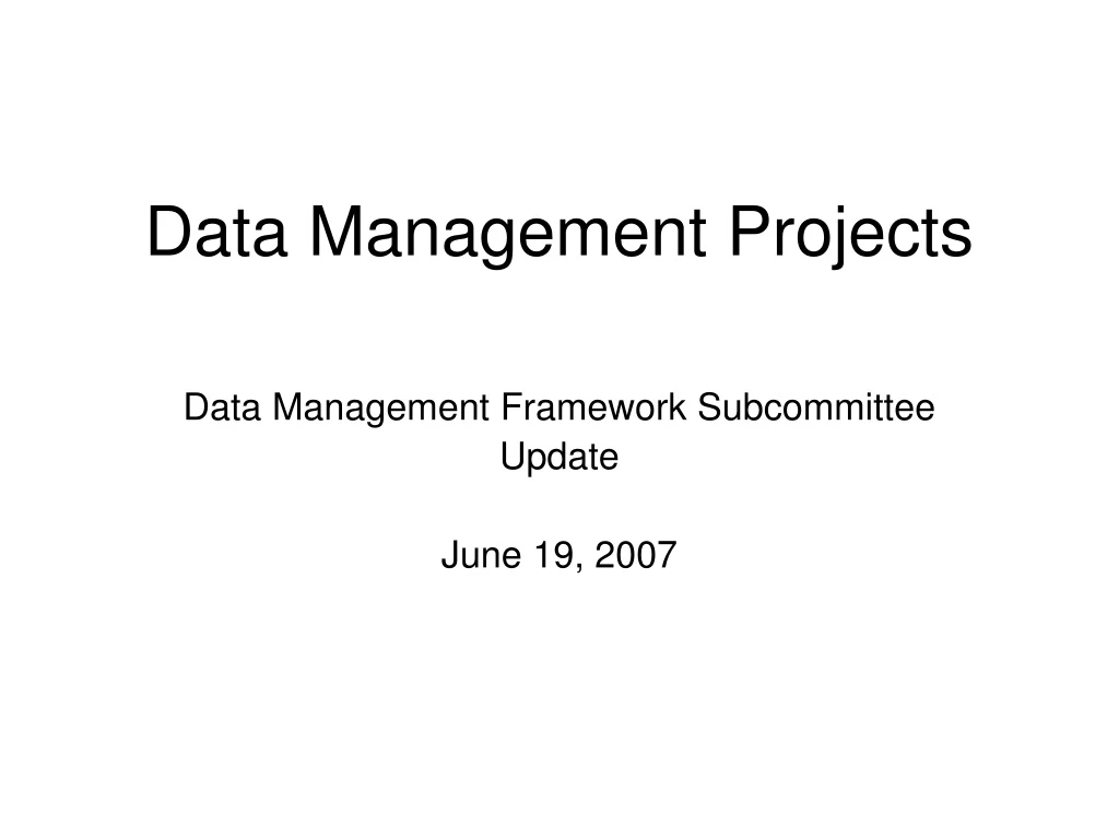 data management projects