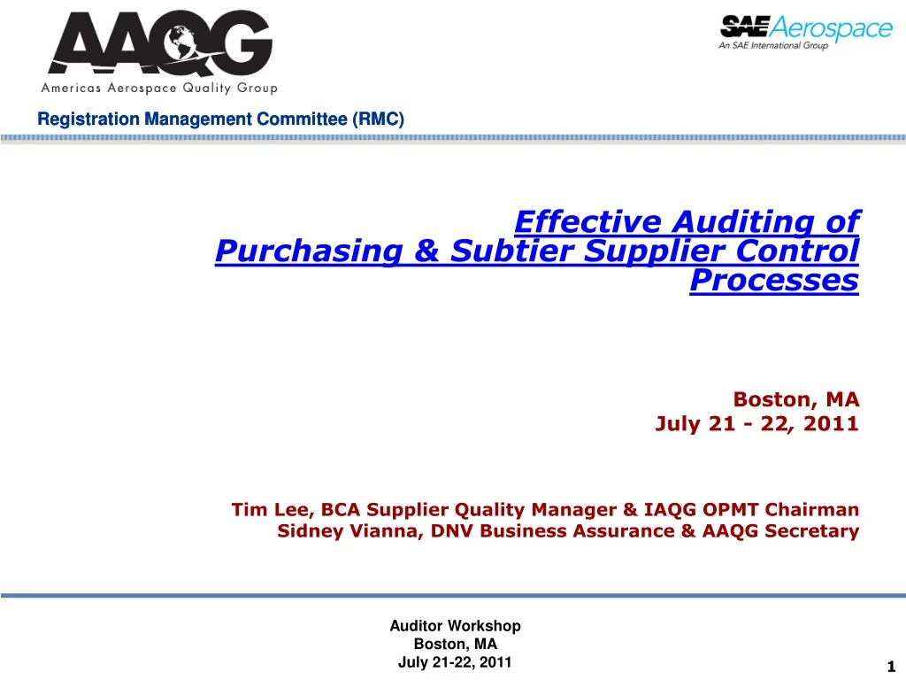 effective auditing of purchasing subtier supplier control processes