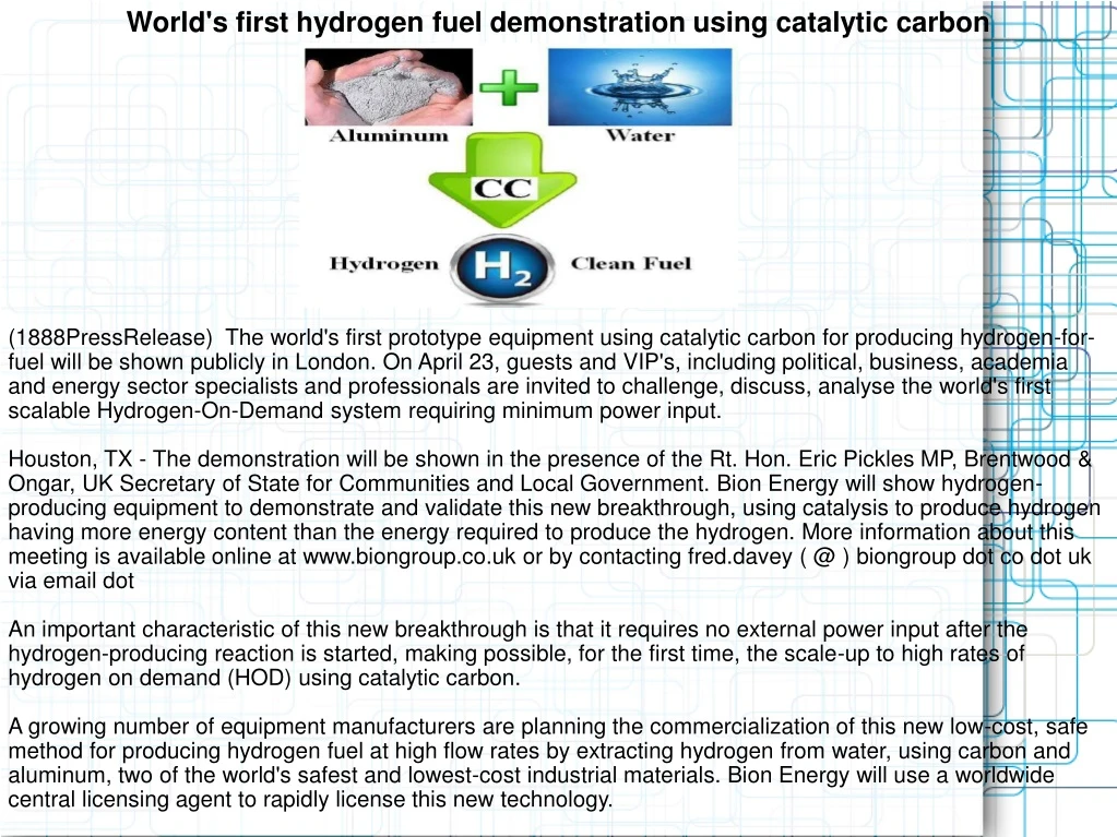 world s first hydrogen fuel demonstration using