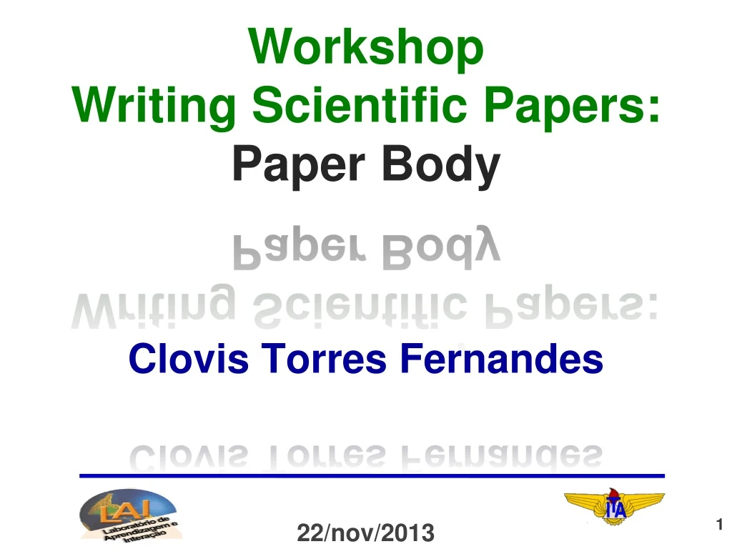 workshop writing scientific papers paper body