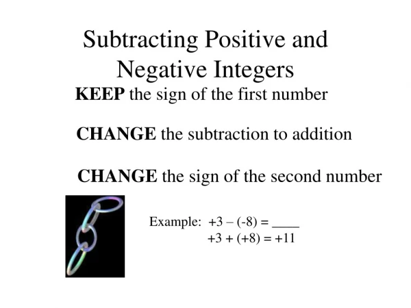 Subtracting Positive and Negative Integers