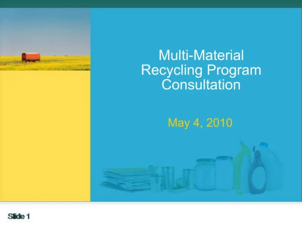 Multi-Material Recycling Program Consultation