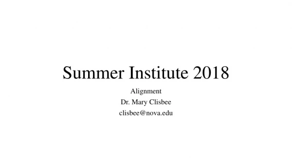 Summer Institute 2018