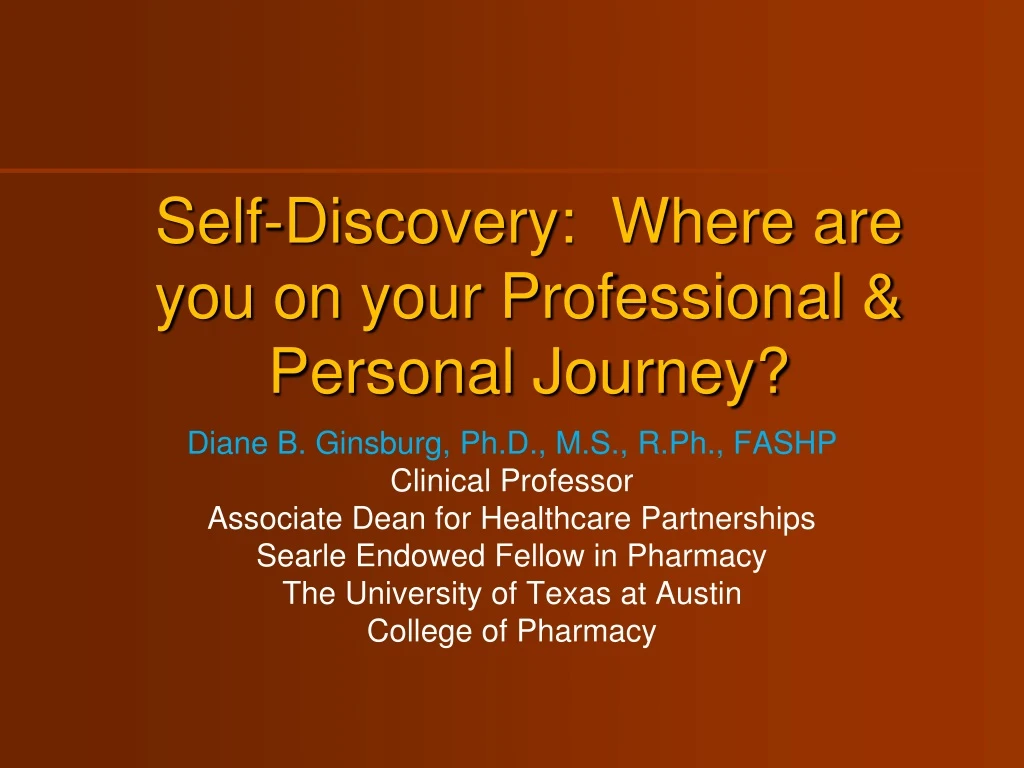self discovery where are you on your professional personal journey