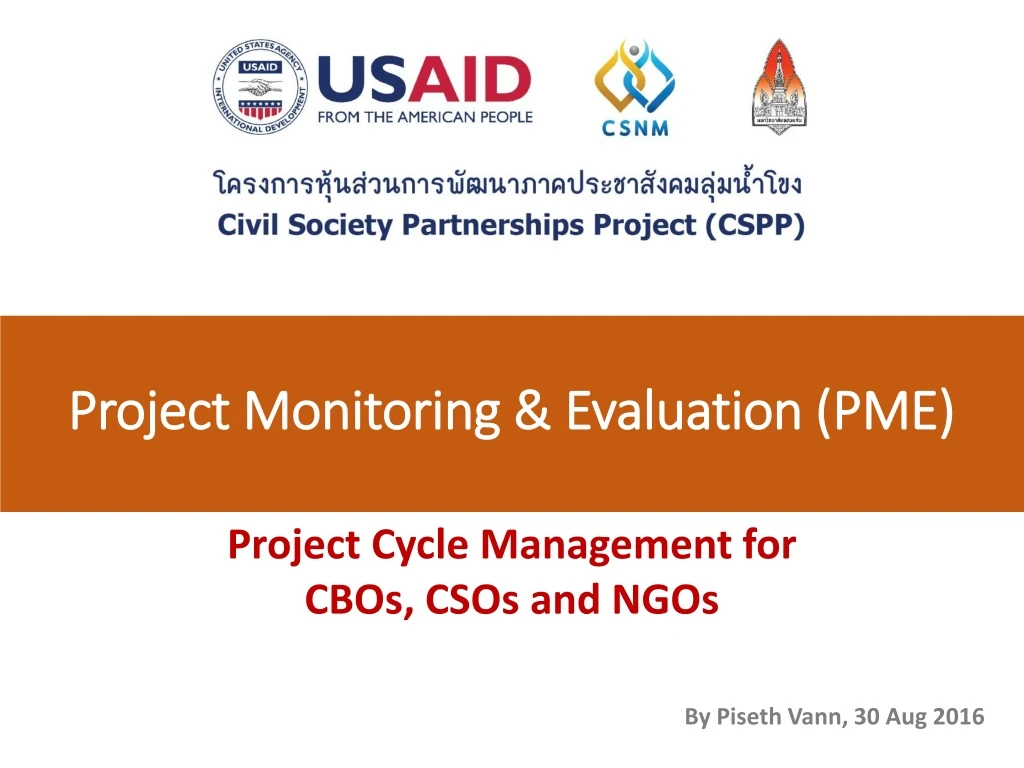 project monitoring evaluation pme