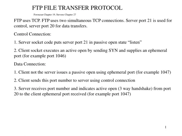 FTP FILE TRANSFER PROTOCOL