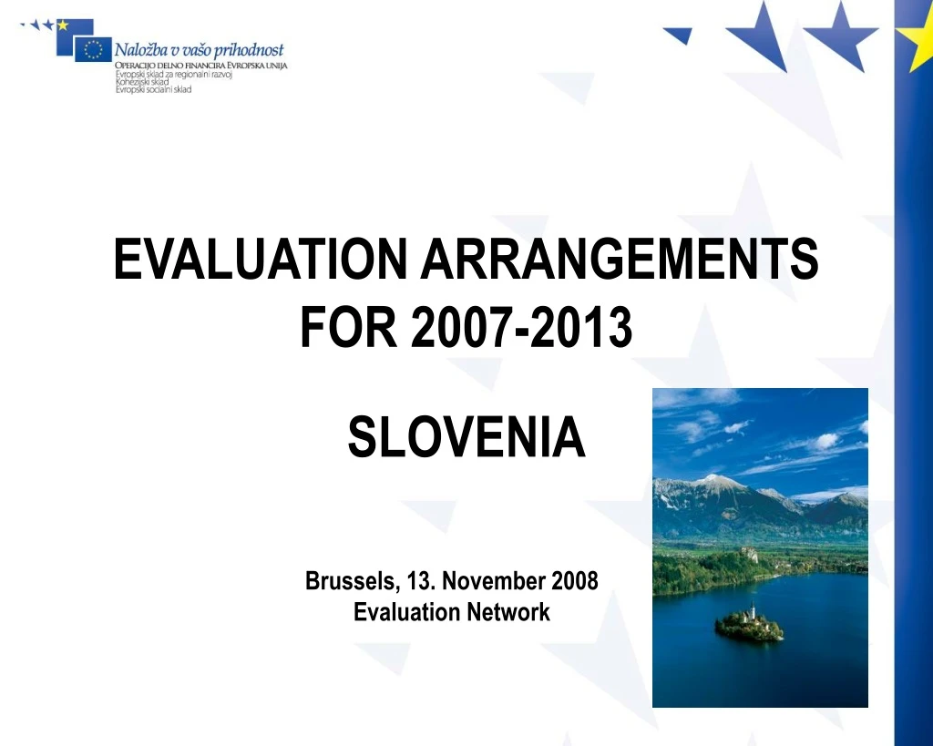 evaluation arrangements for 2007 2013