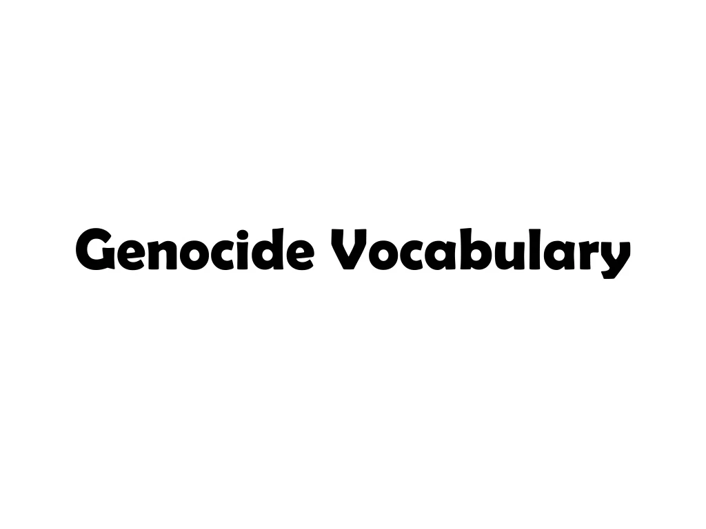 genocide vocabulary