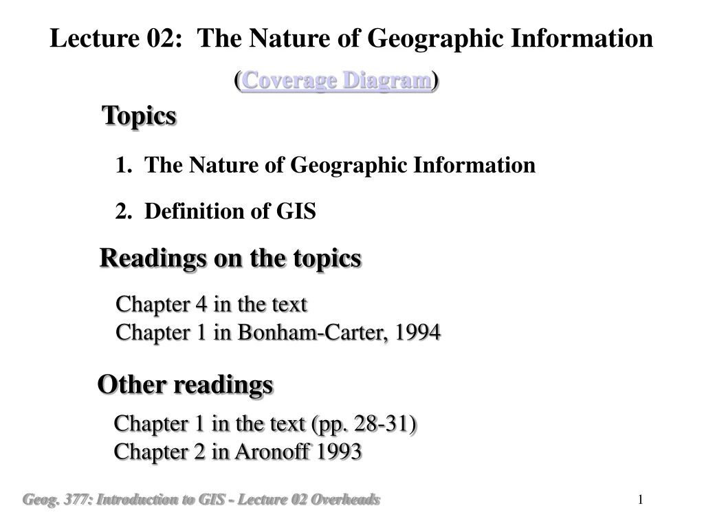 lecture 02 the nature of geographic information