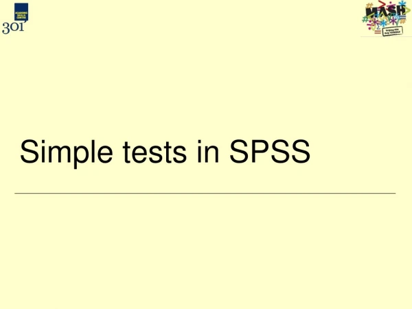 Simple tests in SPSS
