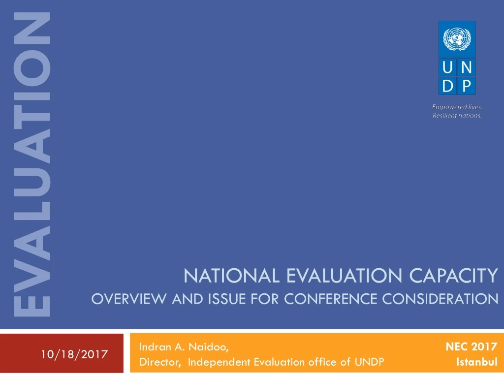 national evaluation capacity overview and issue for conference consideration