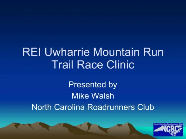 REI Uwharrie Mountain Run Trail Race Clinic