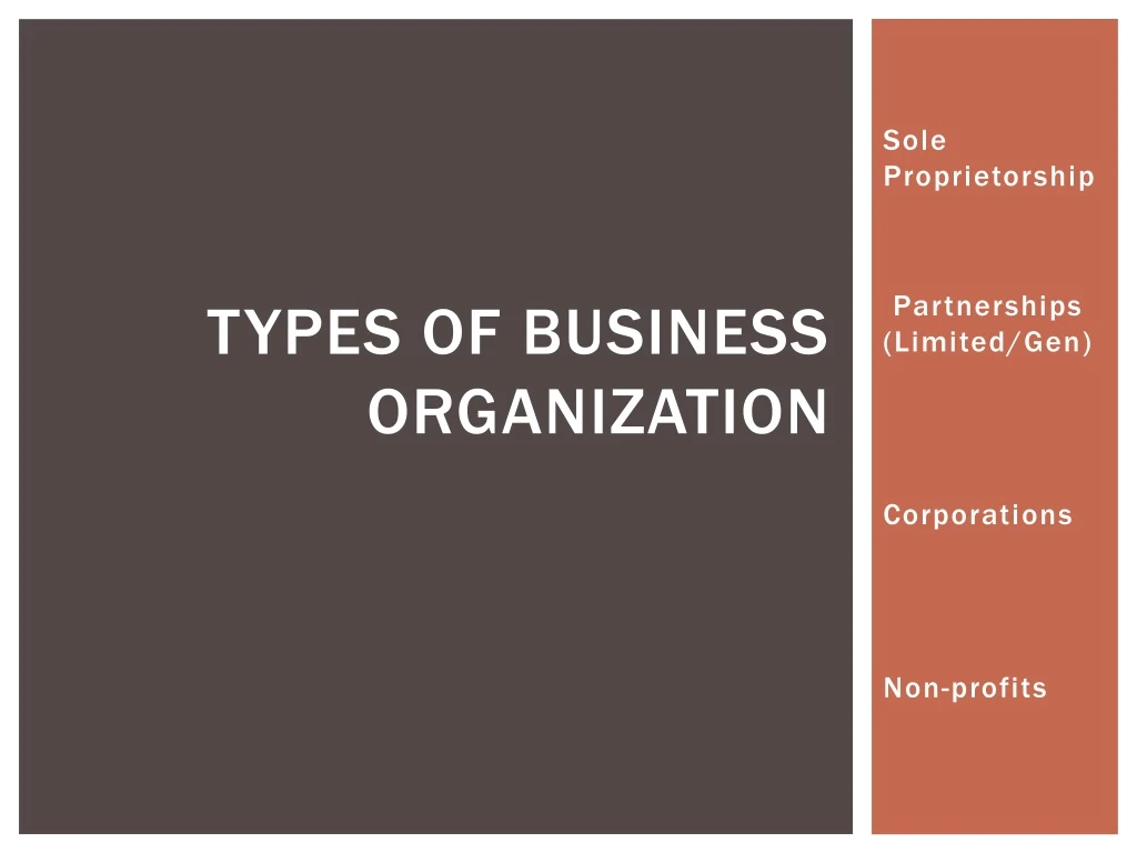 types of business organization