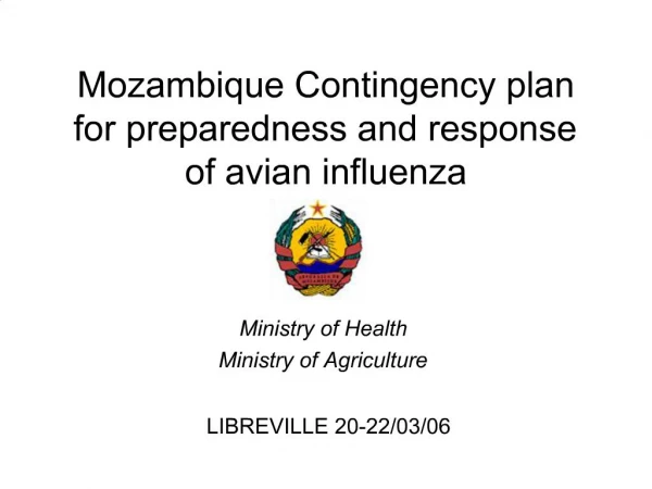 Mozambique Contingency plan for preparedness and response of avian influenza