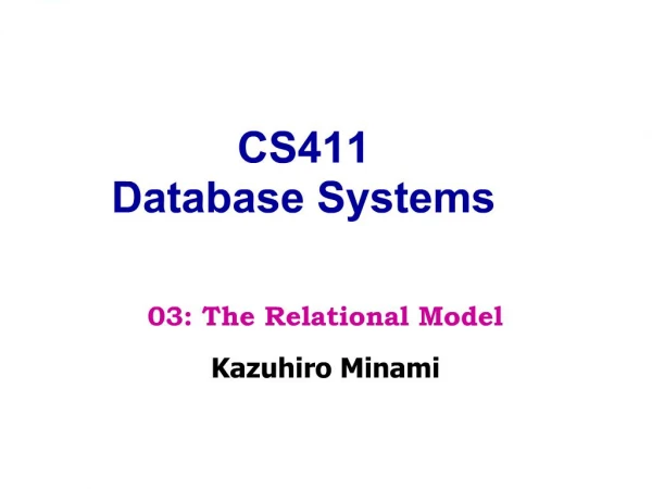 CS411 Database Systems