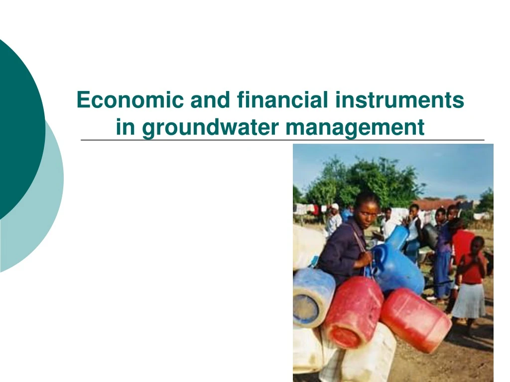 economic and financial instruments in groundwater