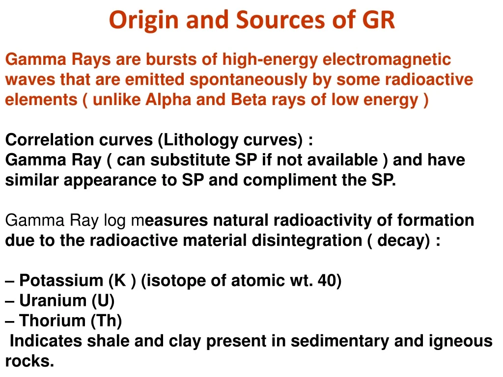 origin and sources of gr