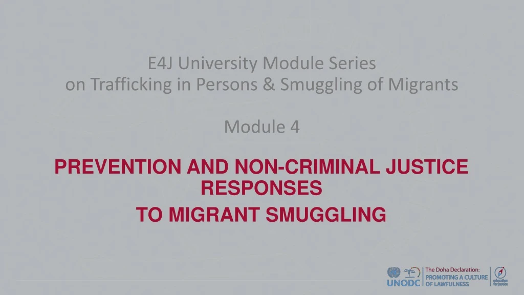 e4j university module series on trafficking in persons smuggling of migrants module 4
