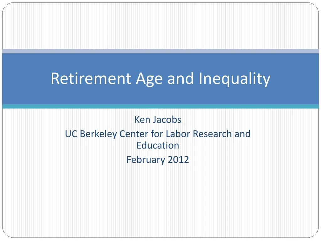 retirement age and inequality