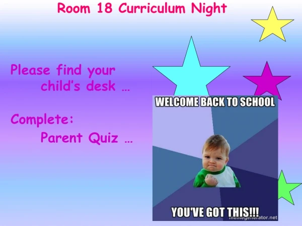 Room 18 Curriculum Night