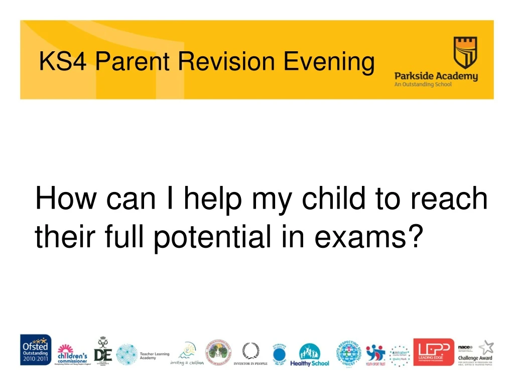 ks4 parent revision evening
