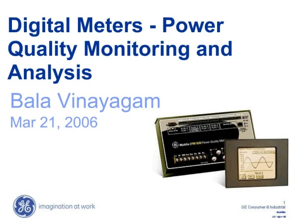 Digital Meters - Power Quality Monitoring and Analysis