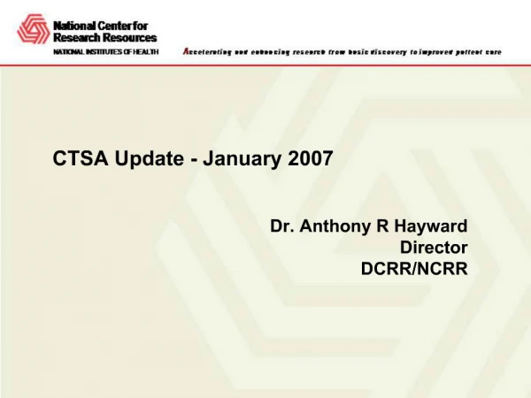 CTSA Update - January 2007