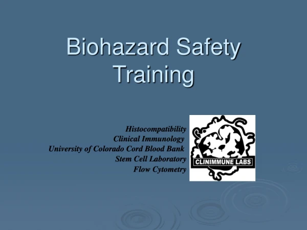 Biohazard Safety Training