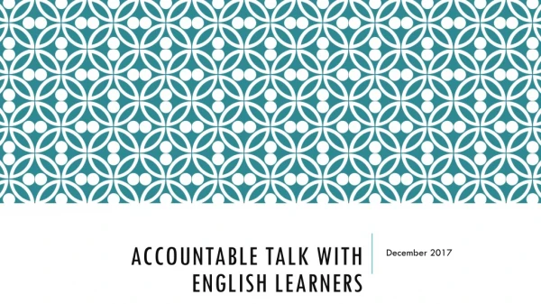 Accountable Talk with English learners