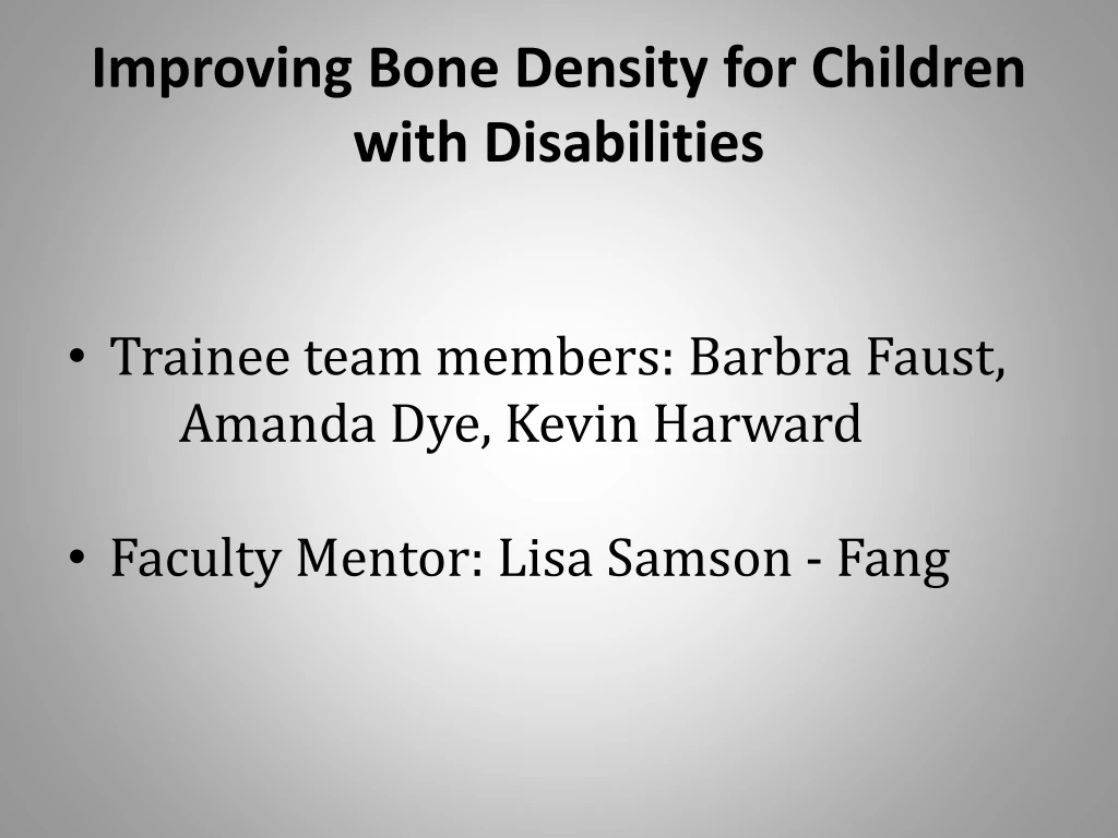 improving bone density for children with disabilities