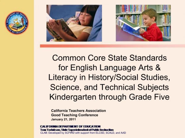 Common Core State Standards for English Language Arts Literacy in History