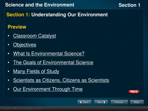 section 1 understanding our environment