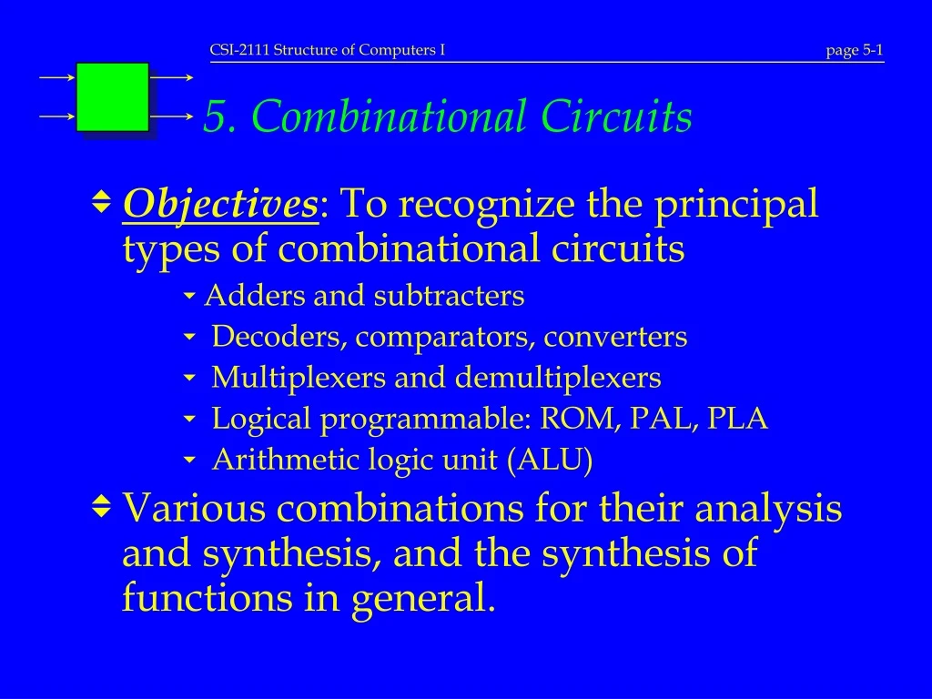 5 combinational circuits
