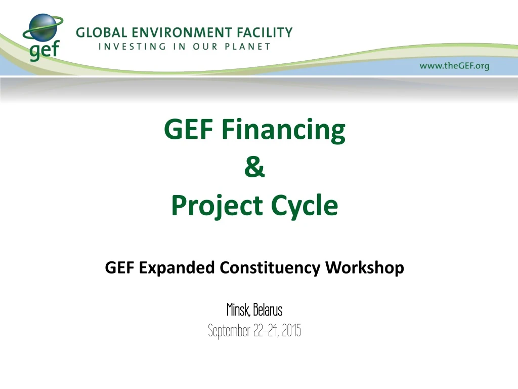 gef financing project cycle