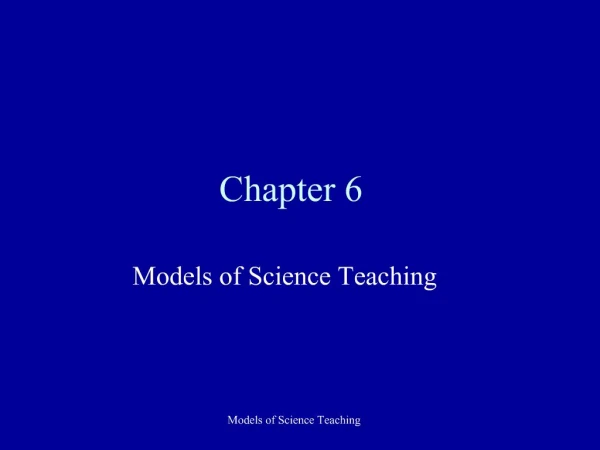 Models of Science Teaching