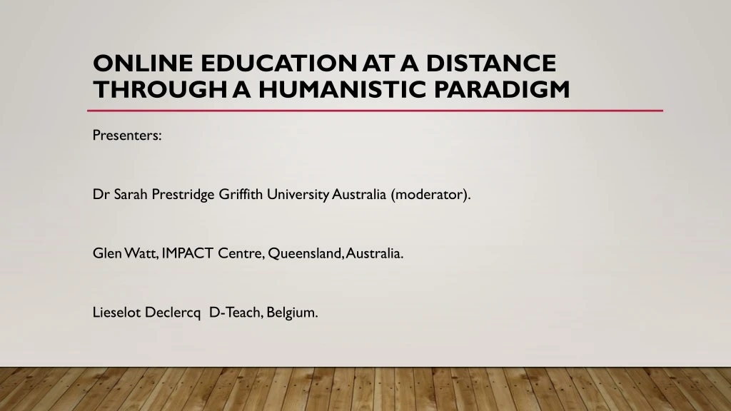 online education at a distance through a humanistic paradigm
