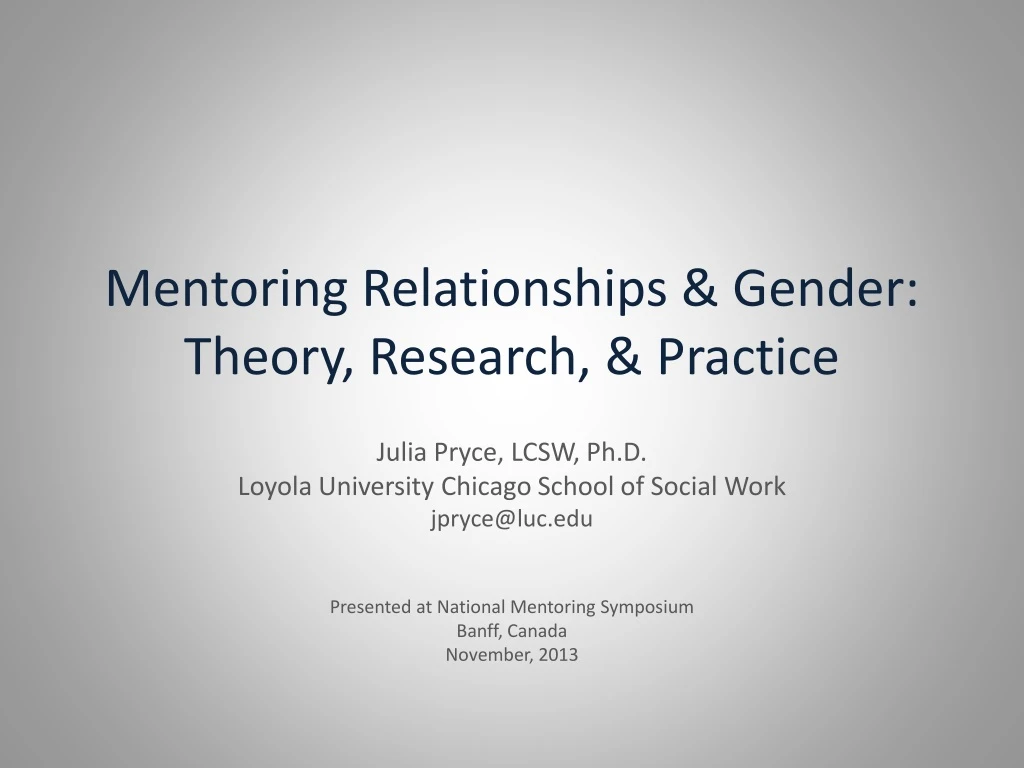 mentoring relationships gender theory research practice