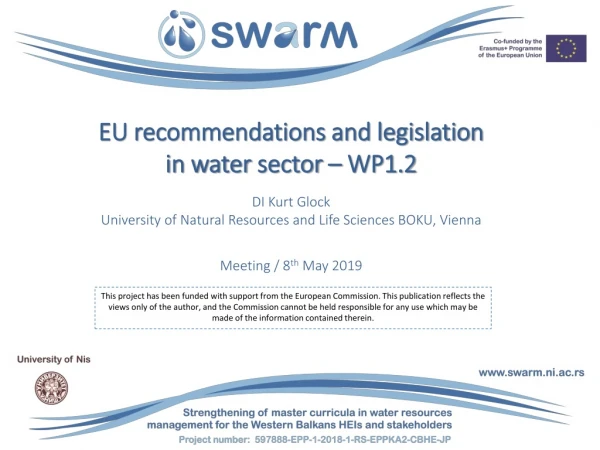EU recommendations and legislation in water sector – WP1.2