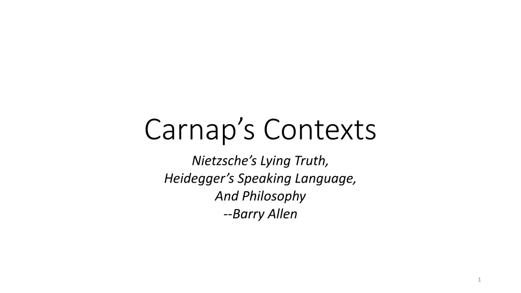 carnap s contexts