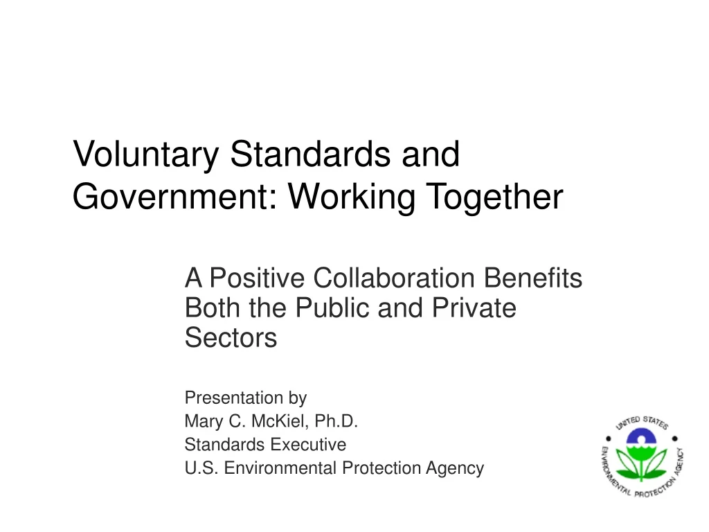 voluntary standards and government working together
