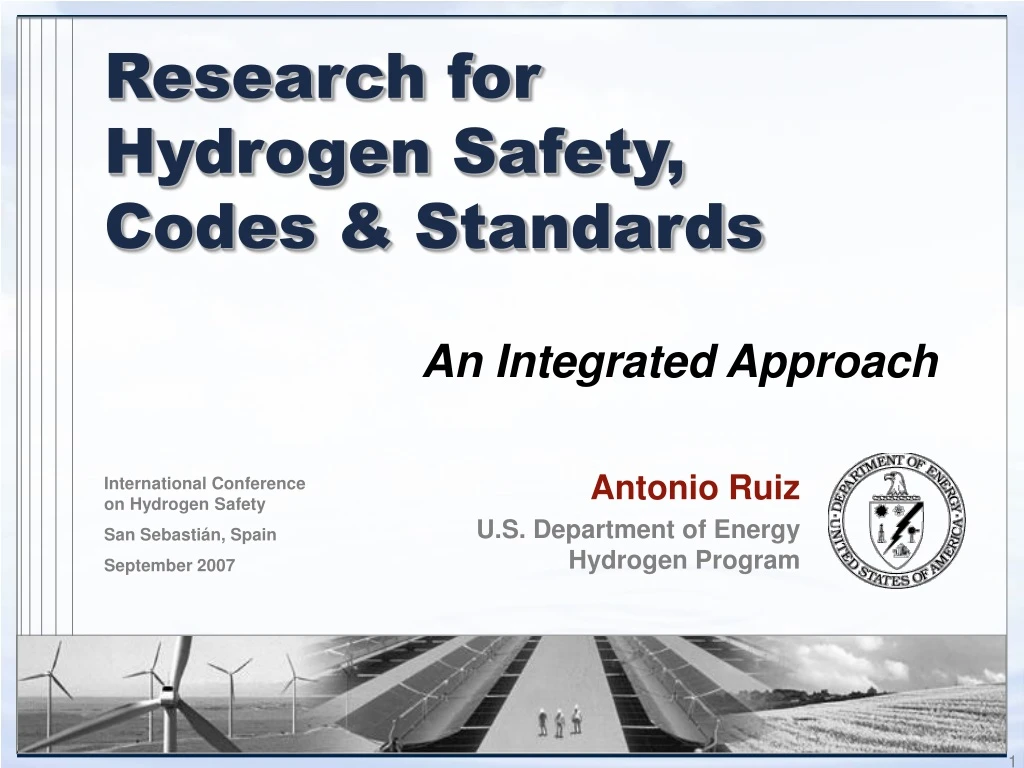 research for hydrogen safety codes standards