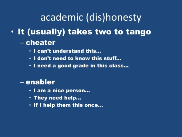 academic ( dis )honesty