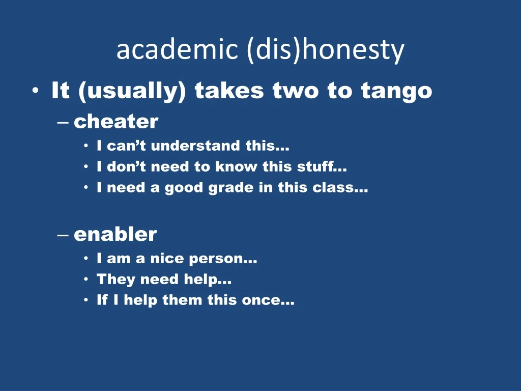 academic dis honesty