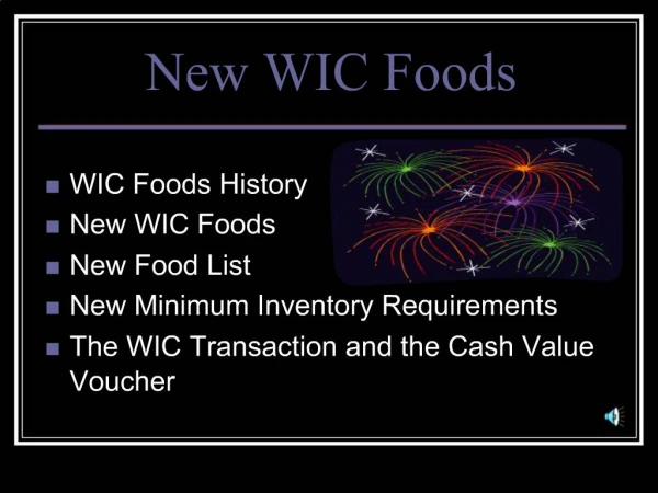 New WIC Foods