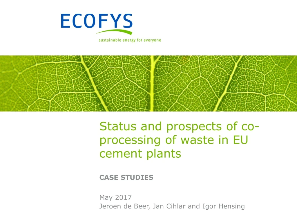 status and prospects of co processing of waste in eu cement plants