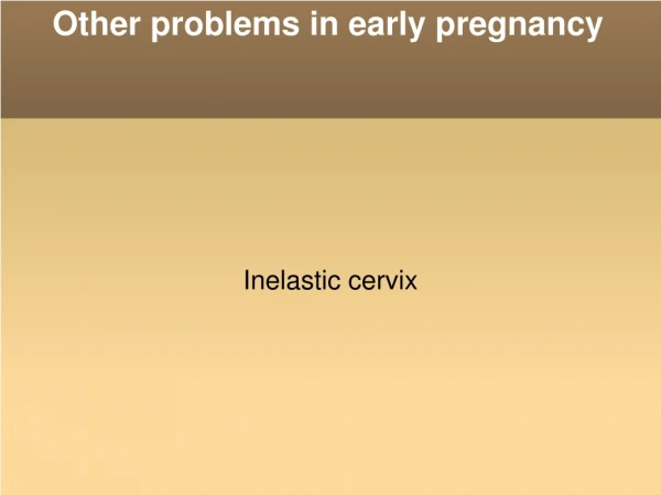 Other problems in early pregnancy